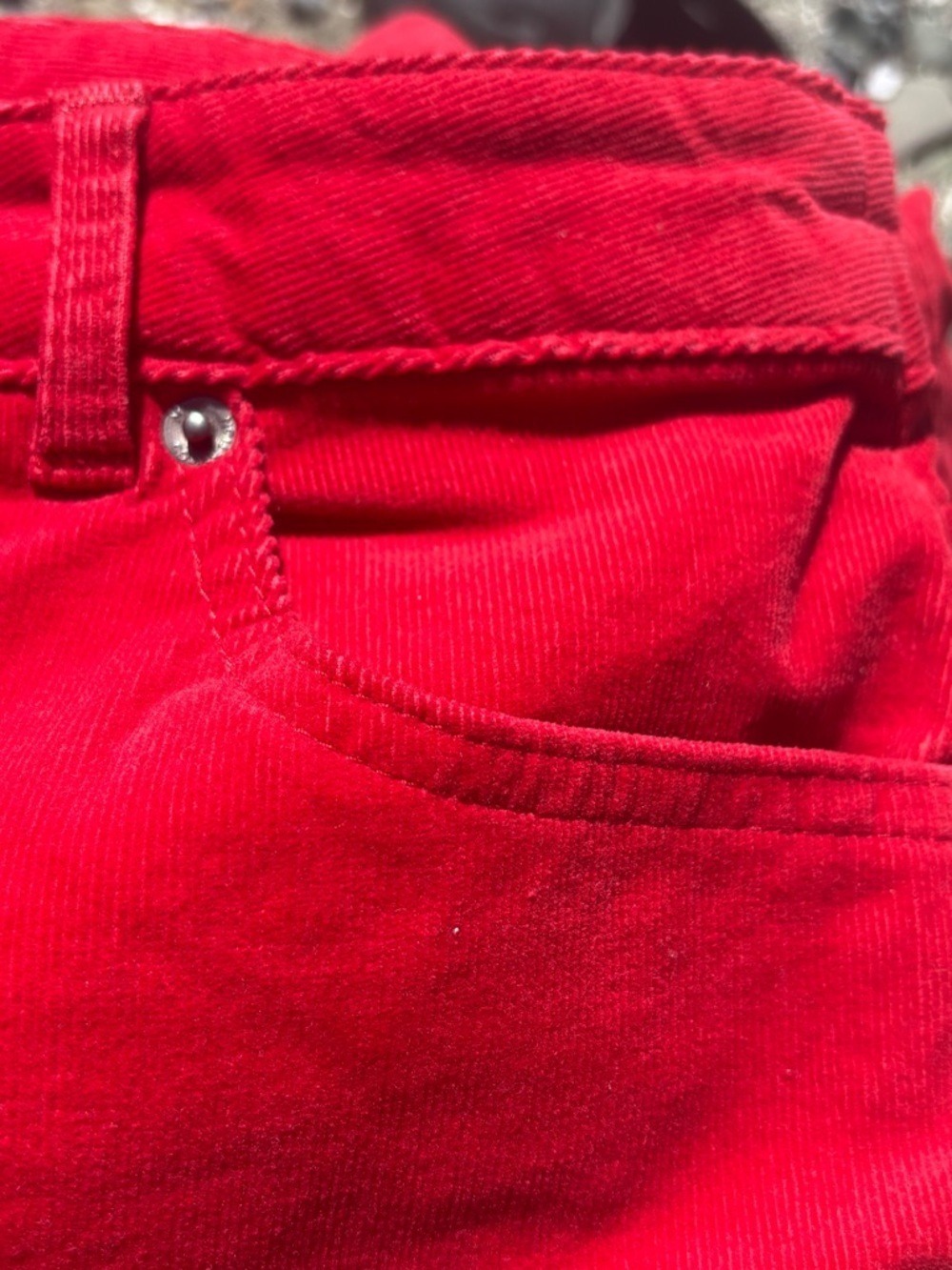 ❤️ M&S Collection Bright Red Corduroy Pants Size 8 • High Rise Straight Leg - Picture 5 of 16